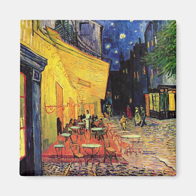 Imán La terraza del Café en Arles, de noche - van Gogh (Frente)