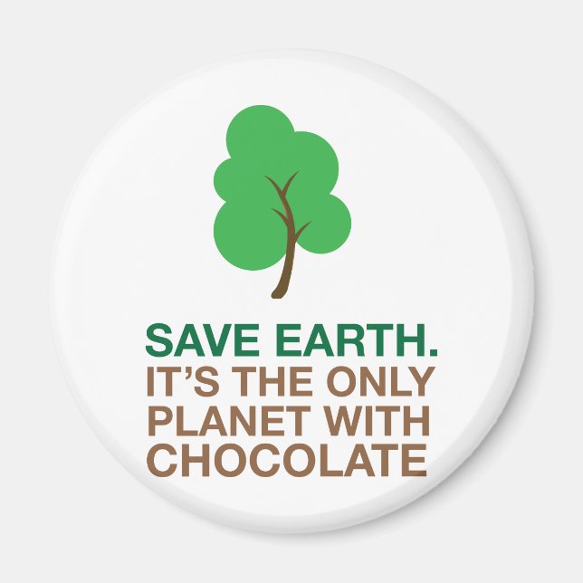 Imán La Tierra, El Único Planeta Con Chocolate (Frente)