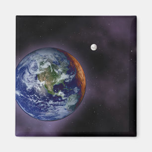 Imán La tierra mostrada en los bordes externos