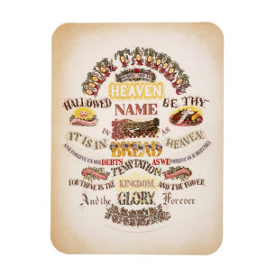 Imán La tipografía de época de la oración del Señor