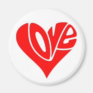 Imán La tipografía del amor en forma de corazón
