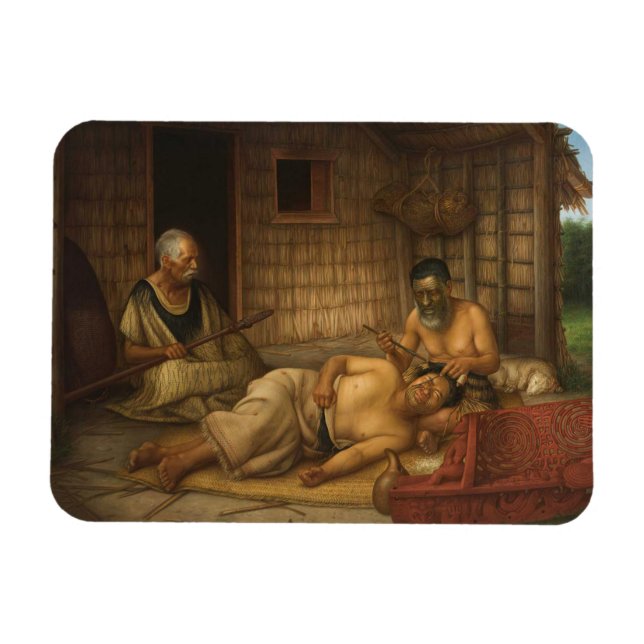 Imán 'La Tohunga-ta-moko en el trabajo' - G. Lindauer (Horizontal)