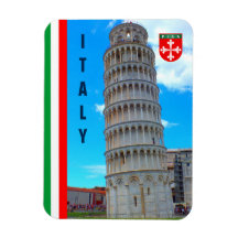 La Torre De Pisa Y La Bandera Italiana