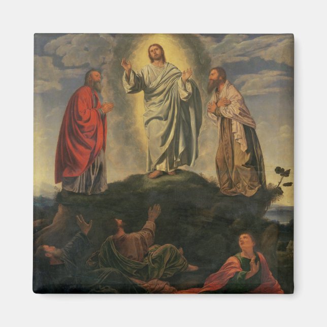 Imán La transfiguración, c.1527-33 (aceite en el panel) (Frente)