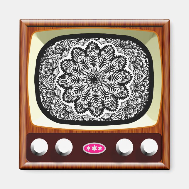 Imán La TV de los 50 vive en blanco y negro (Frente)