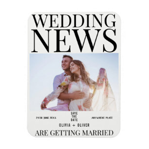 Imán La única boda de un periódico de fotos divertida s