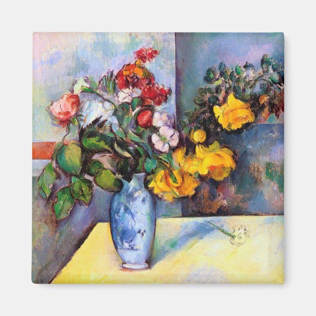 Imán La vida con flores en una caja, Paul Cezanne (Frente)