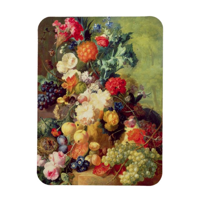 Imán La vida con flores y fruta (Vertical)