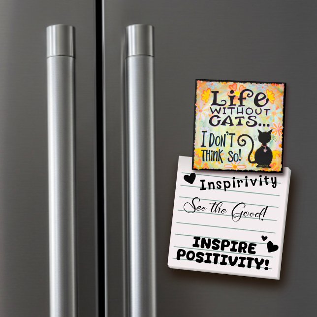 Imán La Vida Con Gatos Divertido Y Moderno (Subido por el creador)