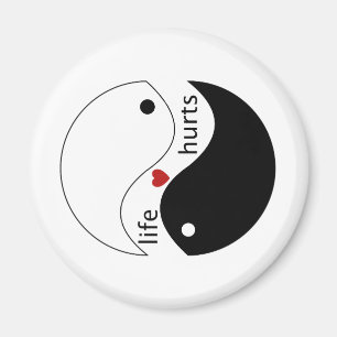 Imán La vida duele, corazón, cita de Fuerzas equilibrad
