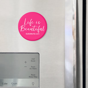 Imán La vida es bella marca blog sitio web Rosa