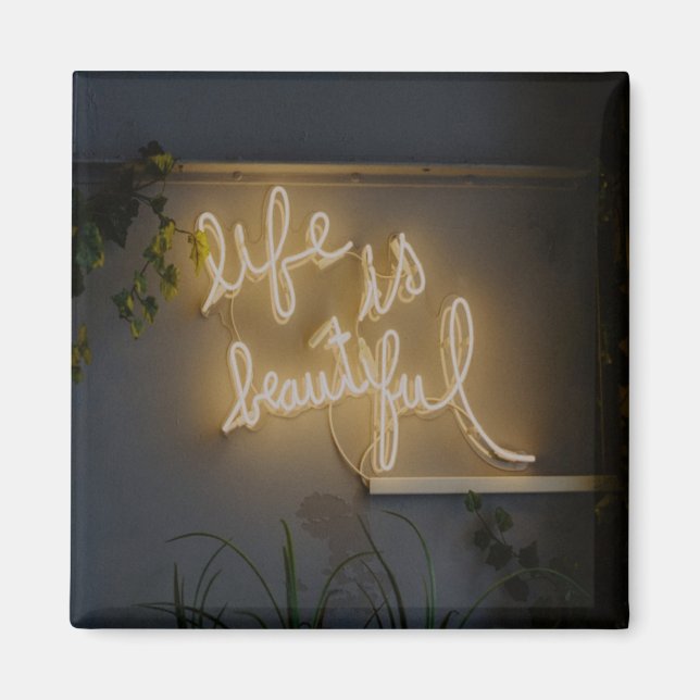 Imán La vida es bello Neon Lights (Frente)