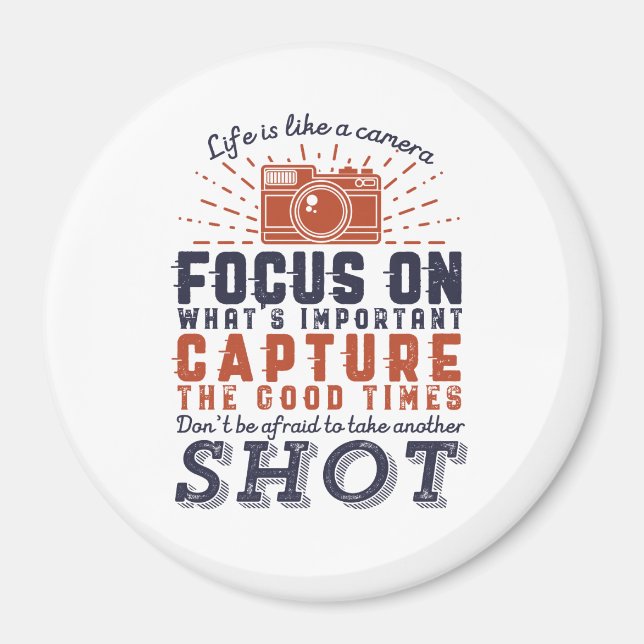 Imán La Vida Es Como Una Cita De Fotógrafo De Cámara (Frente)