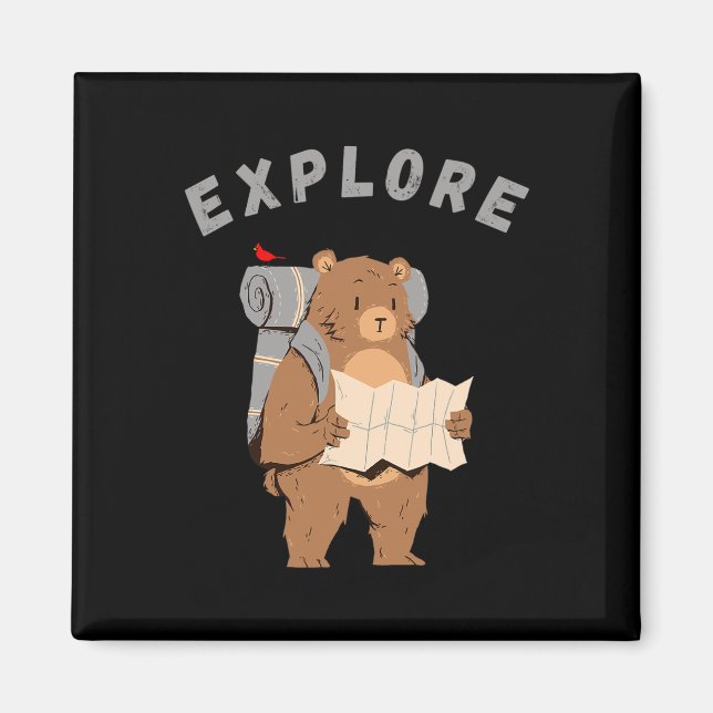 Imán La vida es mejor acampando y explorando  (Frente)