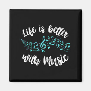 Imán La Vida Es Mejor Con El Músico De Música Cita Nota