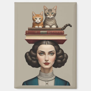 Imán La Vida Es Mejor Con Gatos Y Libros
