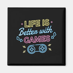Imán La Vida Es Mejor Con Juegos L Gaming Gamer Video G