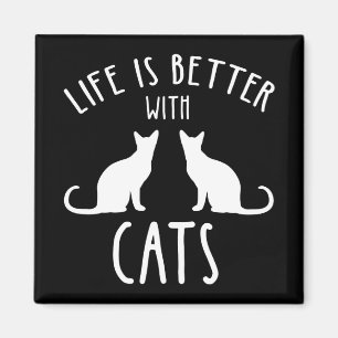 Imán La Vida Es Mejor Con Los Gatos