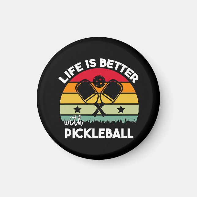 Imán La vida es mejor con Pickleball (Frente)
