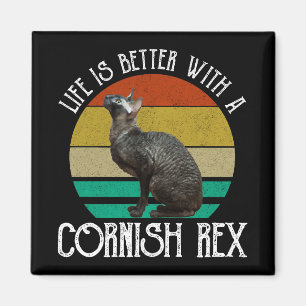 Imán La vida es mejor con un Cornish Rex