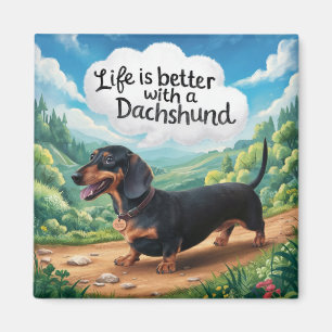 Imán La Vida Es Mejor Con Un Dachshund