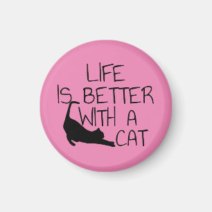 Imán La vida es mejor con un gato