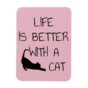 Imán La vida es mejor con un gato - Amantes de los gato