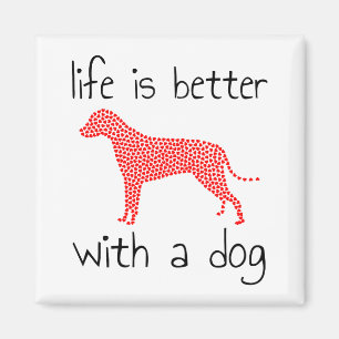 Imán La Vida Es Mejor Con Un Perro - Los Amantes Del Pe