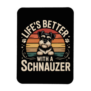 Imán La vida es mejor con un Schnauzer