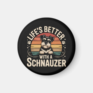 Imán La vida es mejor con un Schnauzer