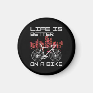 Imán La vida es mejor en bicicleta