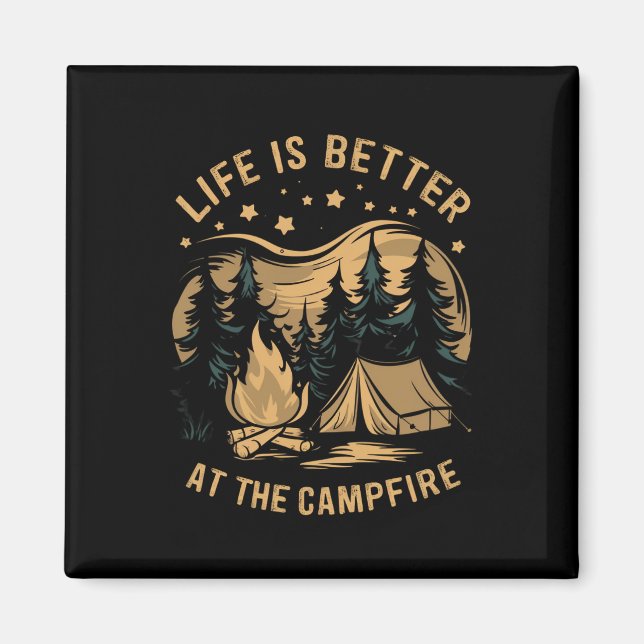 Imán La Vida Es Mejor En El Campamento Campbell Camper (Frente)