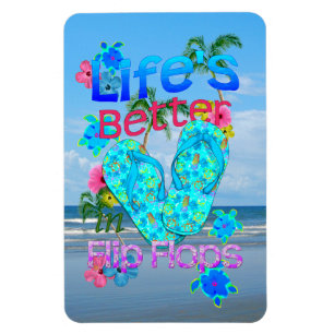 Imán La vida es mejor en flips-flopes