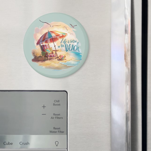 Imán La vida es mejor en la playa (In situ (nevera))