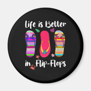 Imán La Vida Es Mejor En La Playa De Verano De Flip Flo
