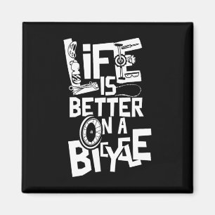 Imán La vida es mejor en una bicicleta de ciclista cicl