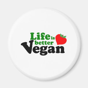 Imán La vida es mejor Vegan