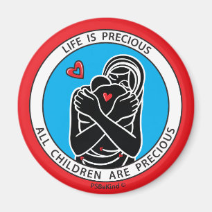 Imán La Vida Es Preciosa 2 Red_2.25" Redondo Magnet