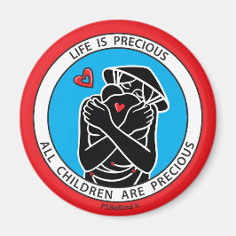 Imán La Vida Es Preciosa 4 Red_2.25" Redondo Magnet