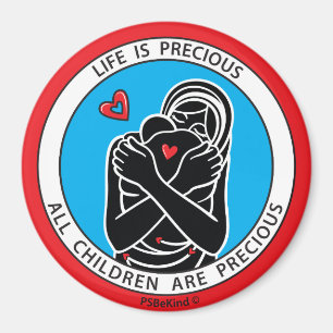 Imán La Vida Es Precioso 2 Red_3" Redondo Magnet