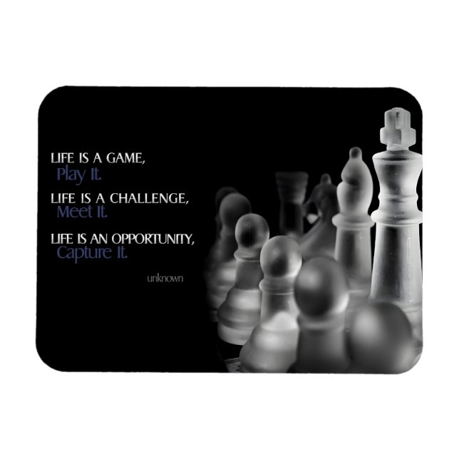 Imán "La vida es un juego" Cita Inspiradora Flexible (Horizontal)