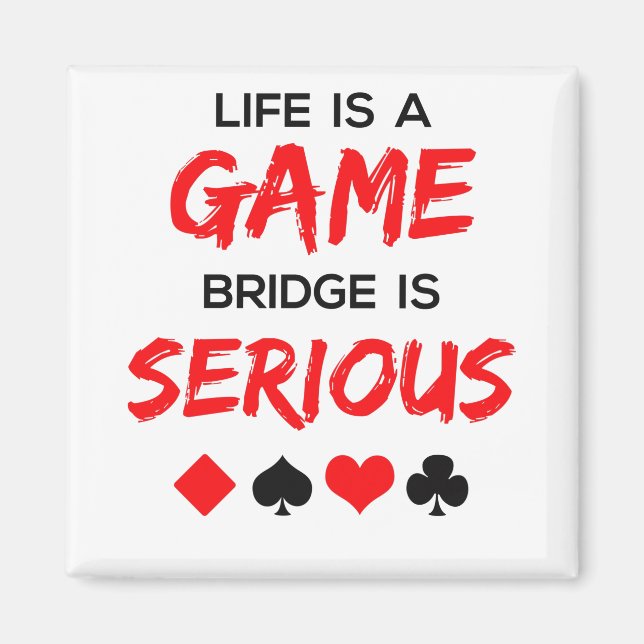 Imán La vida es un juego El puente es un juego de carta (Frente)