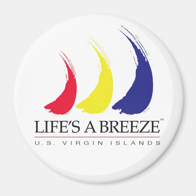 Imán La vida es una brisa® pintando las islas vírgenes  (Frente)