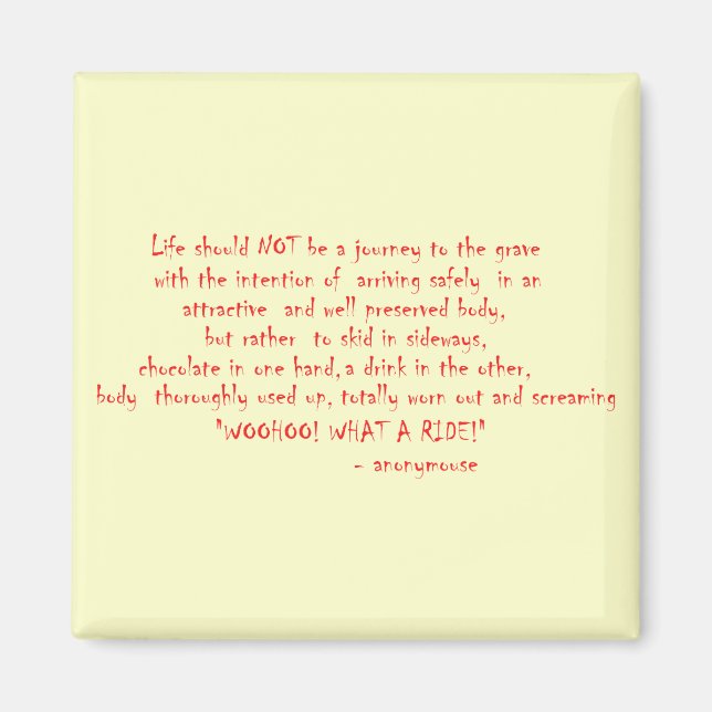 Imán La vida no debería ser un viaje (Frente)