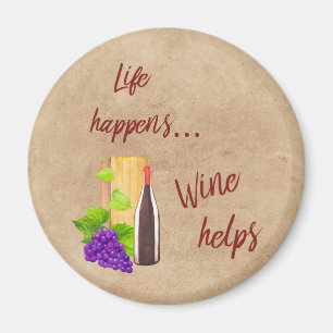 Imán La vida sucede los amantes del vino divertidos de
