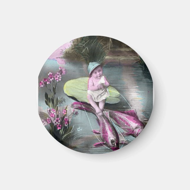 Imán La vieja postal francesa del Día de los Inocentes (Frente)