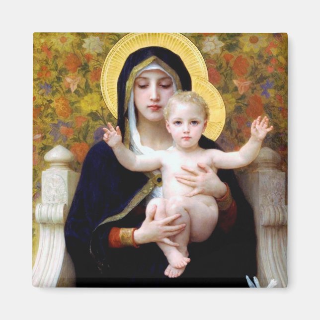 Imán La Virgen de la Lily, Bouguereau (Frente)