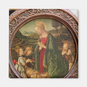 Imán La Virgen que adora al niño de Cristo