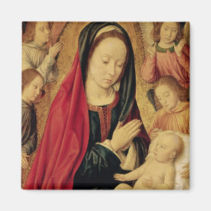 Imán La Virgen y el niño adorados por ángeles
