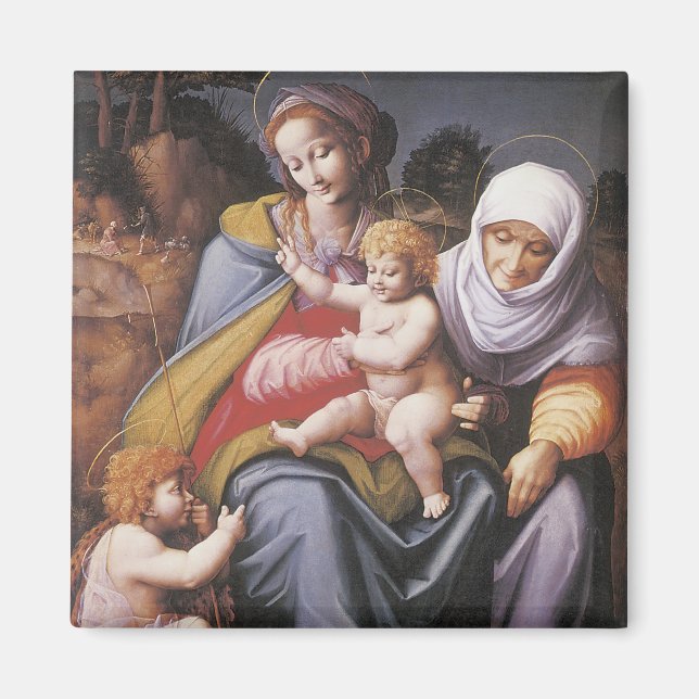 Imán La Virgen y el Niño con Santa Isabel (Frente)